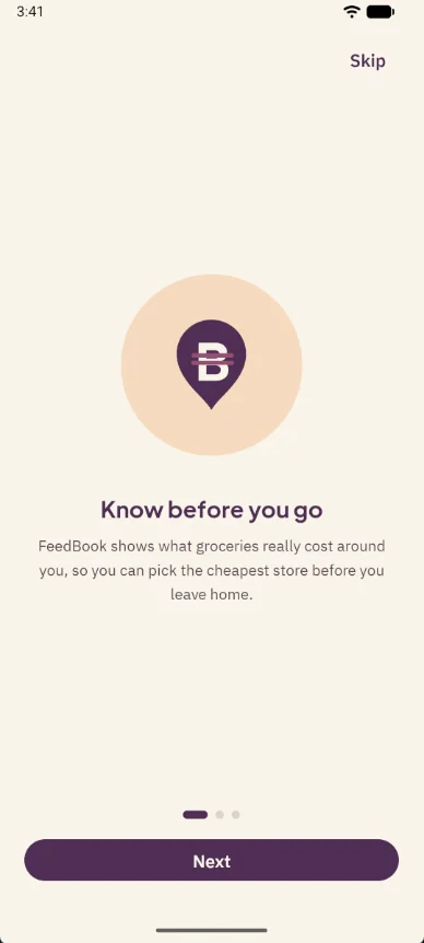 FeedBook welcome screen: Know before you go